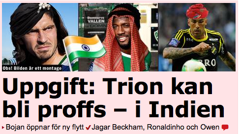 Sportbladets "indiska" montage.